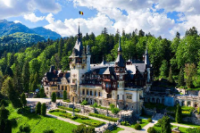 A scenic view of a landmark in Romania