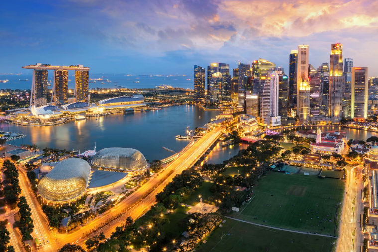 The Singapore skyline